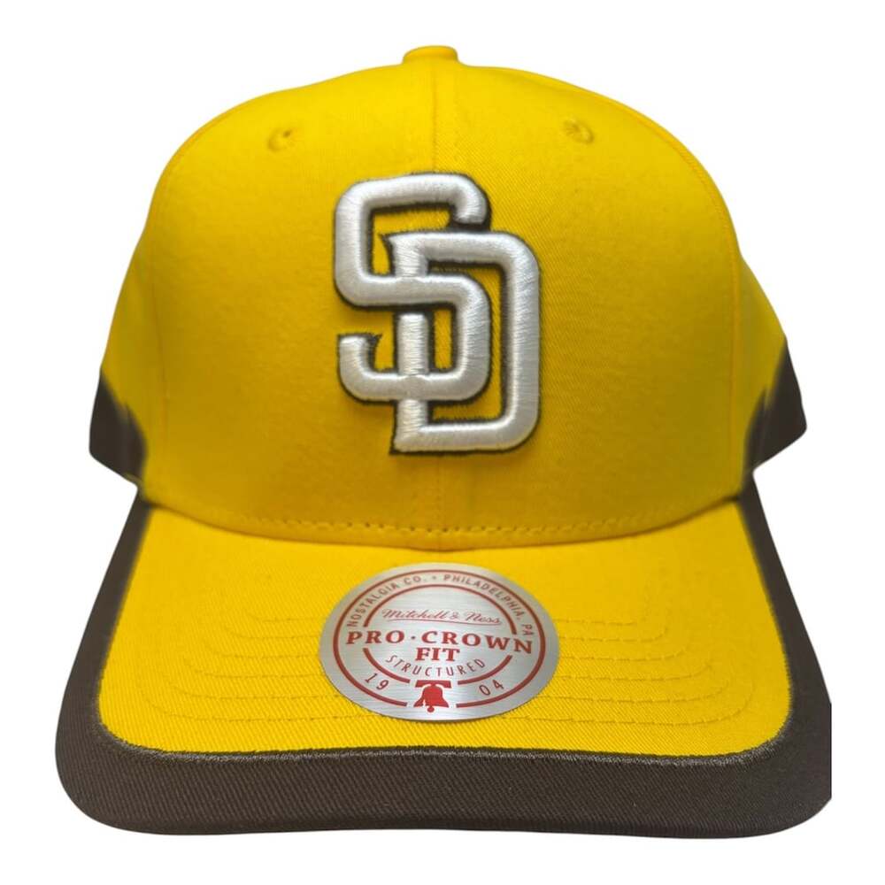 Mitchell & Ness San Diego Padres Gold Pro Crown Snapback Hat